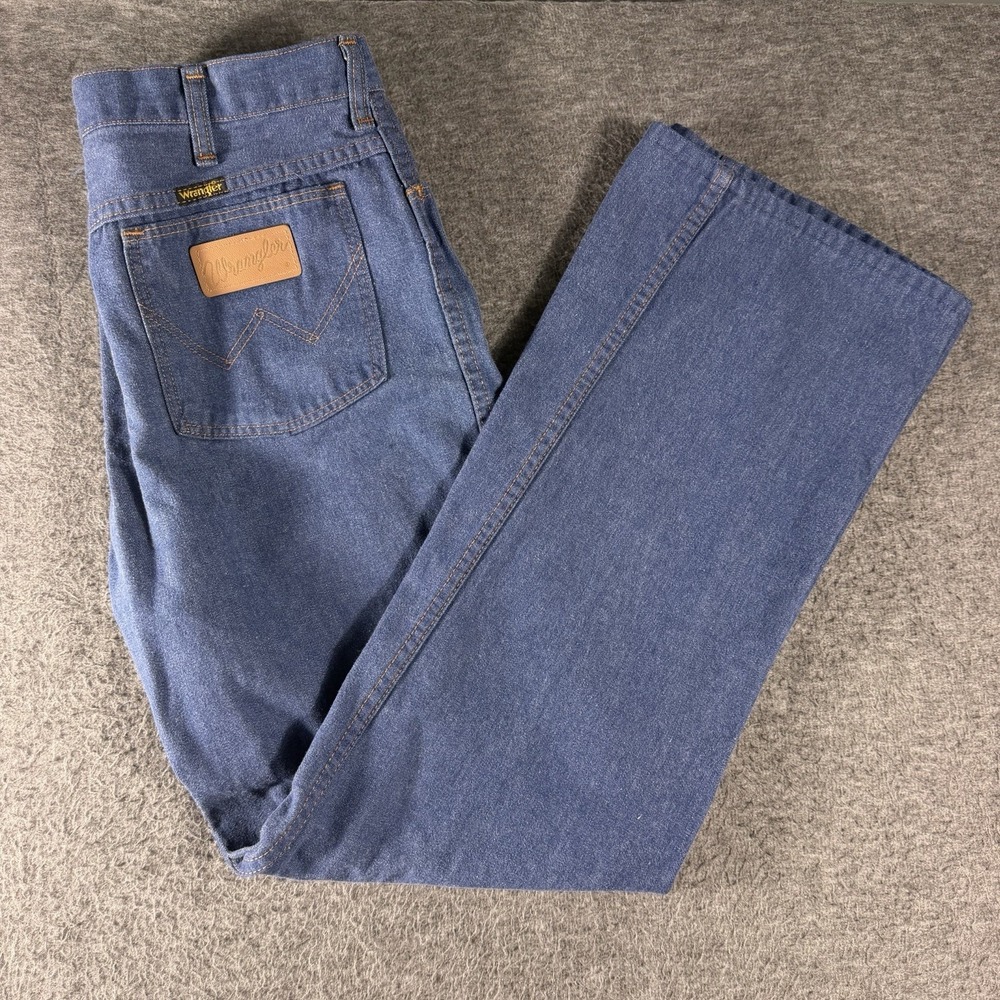 Wrangler Mens Cowboy Western Denim 70's 80's Size 36 Medium Talon Zipper Blue